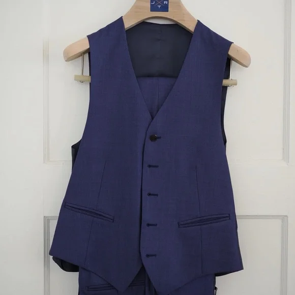 SuitSupply x Jort 3-Piece Blue Wool Suit - Picture 7 of 11